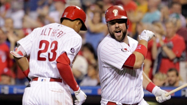 Aaron Altherr and Cameron Rupp celebrate, The Canadian Press Aaron Altherr and Cameron Rupp celebrate