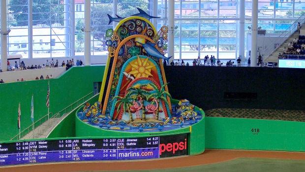 Miami Marlins sculpture, Mike Ehrmann/Getty Images Miami Marlins sculpture