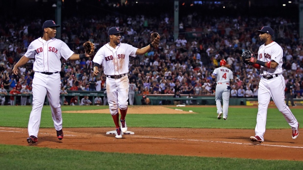 Rafael Devers Xander Bogaerts Eduardo Nunez