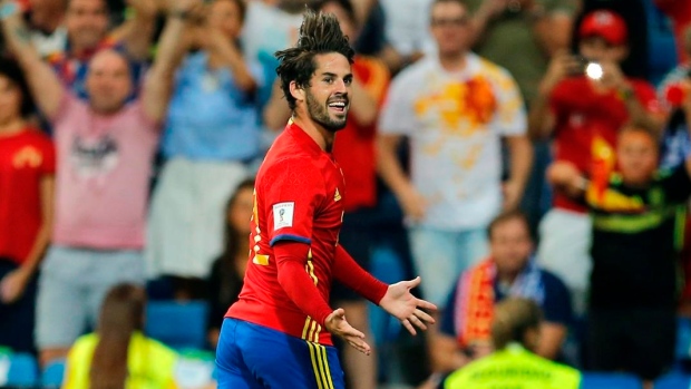 Isco celebrates goal