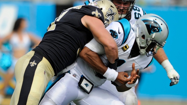 Trey Hendrickson and Cam Newton