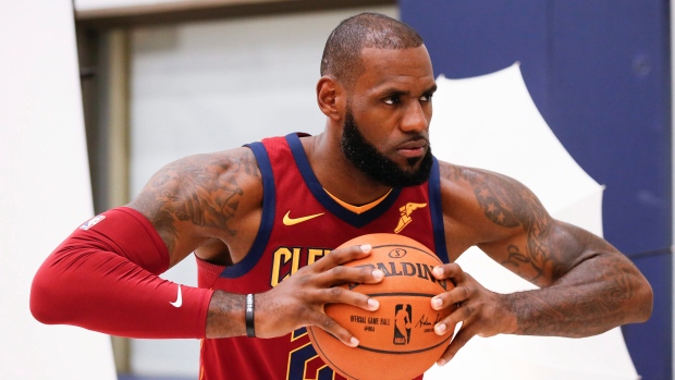 lebron rolls ball