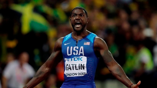 Justin Gatlin , The Canadian Press Justin Gatlin