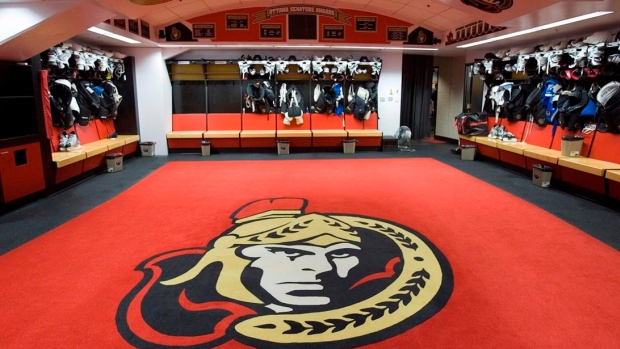 Ottawa Senators locker room, The Canadian Press Ottawa Senators locker room