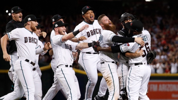 Diamondbacks celebrate wild card win