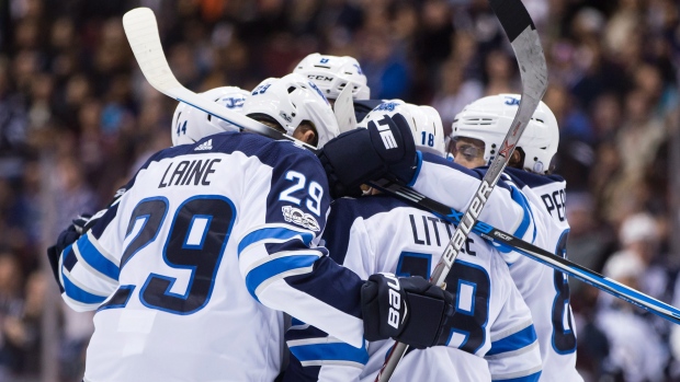 Winnipeg Jets celebrate goal