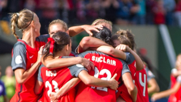Portland Thorns celebrate, Icon Sportswire/Icon Sportswire/Getty Images Portland Thorns celebrate