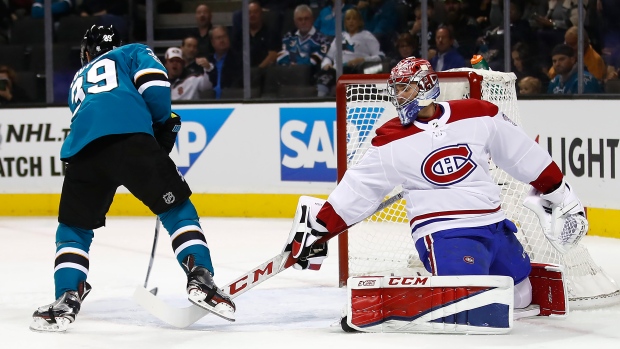 Logan Couture scores on Carey Price