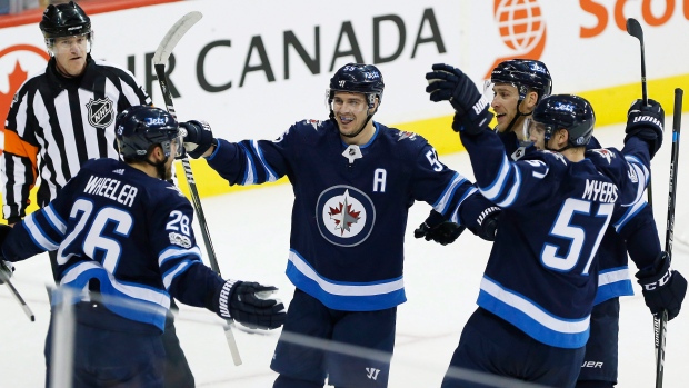 Winnipeg Jets celebrate goal