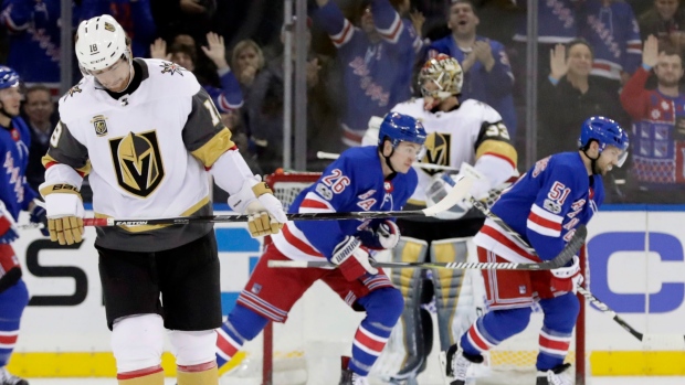 James Neal reacts to Rangers' goal