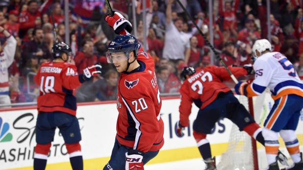 Lars Eller (20) celebrates, The Canadian Press Lars Eller (20) celebrates
