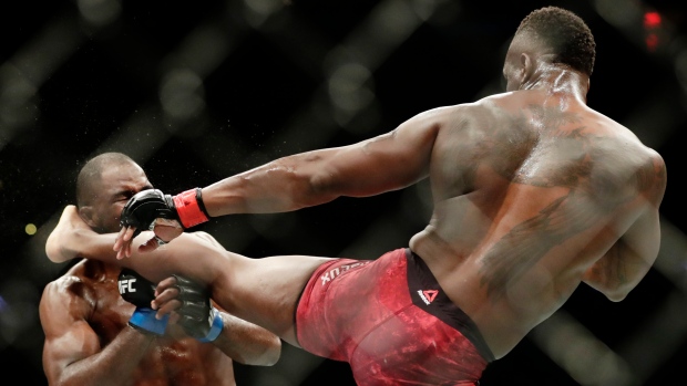 Ovince Saint Preux kicks Corey Anderson 