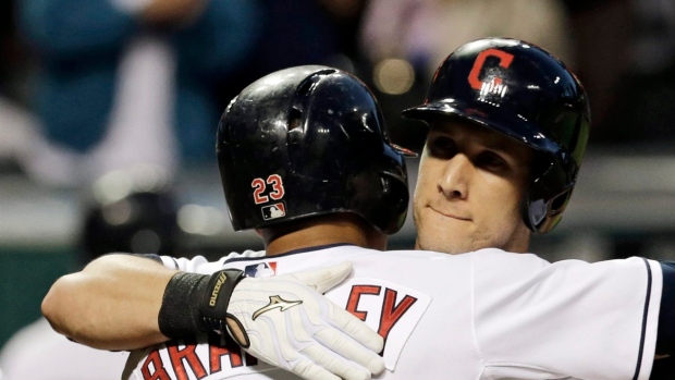 Yan Gomes celebrates