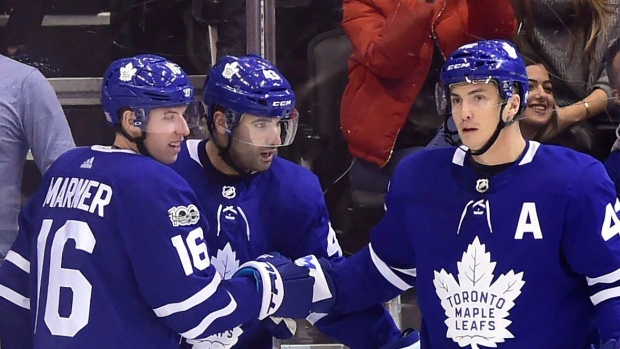 Mitch Marner, Nazem Kadri and Tyler Bozak, The Canadian Press Mitch Marner, Nazem Kadri and Tyler Bozak