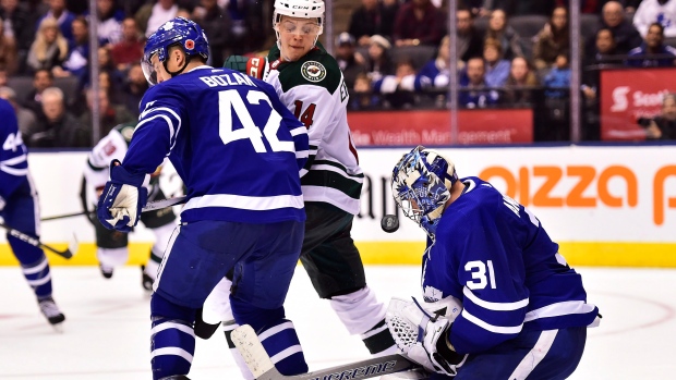 Tyler Bozak, Joel Eriksson, Frederik Andersen