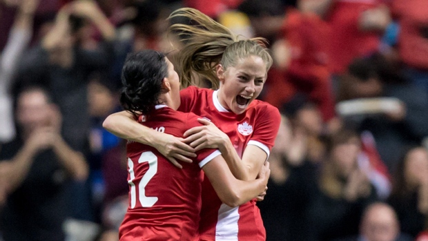 Christine Sinclair Janine Beckie, The Canadian Press Christine Sinclair Janine Beckie