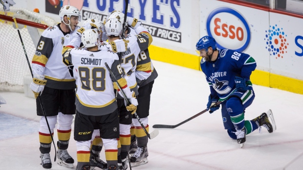 Nate Schmidt, Vegas Golden Knights celebrate 