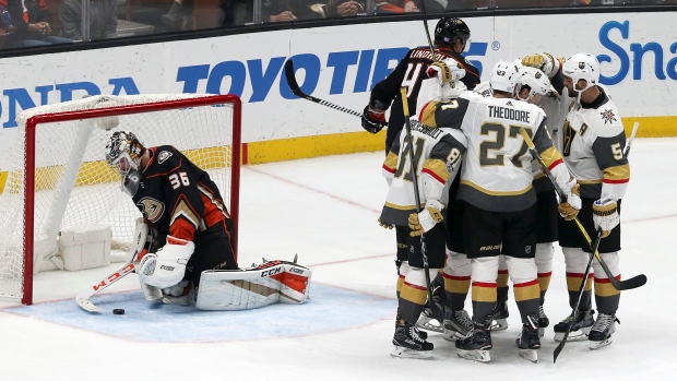 Vegas Golden Knights celebrate, The Canadian Press Vegas Golden Knights celebrate