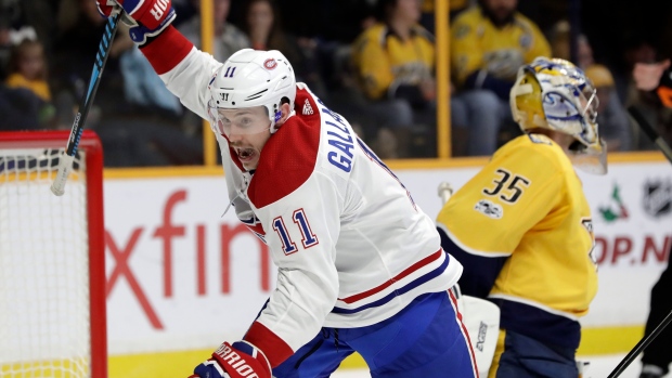 Brendan Gallagher celebrates goal