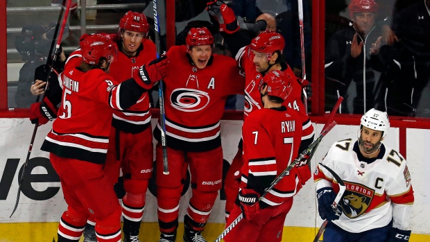 Carolina Hurricanes celebrate goal