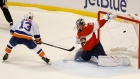 Matthew Barzal scores on James Reimer