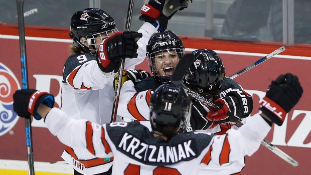 Team Canada celebrates goal