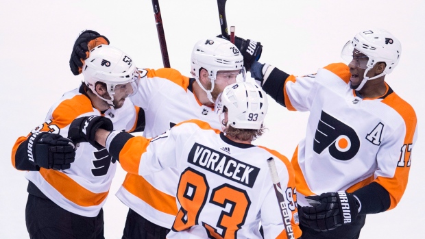 Philadelphia Flyers celebrate, The Canadian Press Philadelphia Flyers celebrate