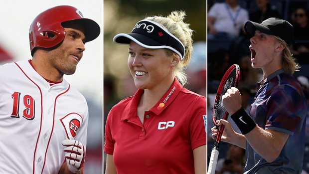 Joey Votto, Brooke Henderson, Denis Shapovalov, The Canadian Press Joey Votto, Brooke Henderson, Denis Shapovalov