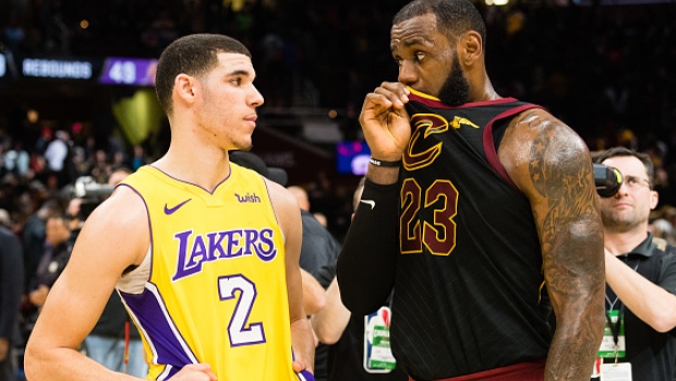 LeBron James and Lonzo Ball