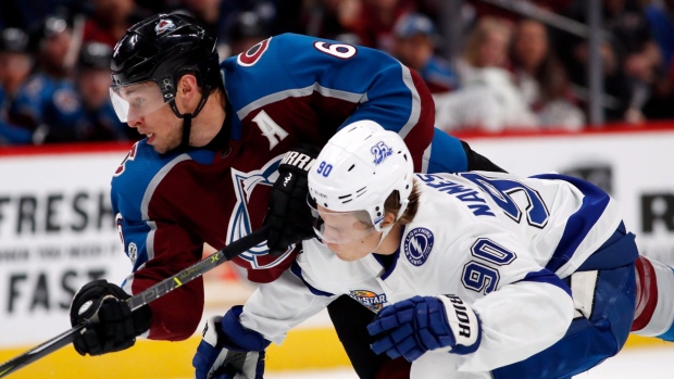 Erik Johnson and Vladislav Namestnikov