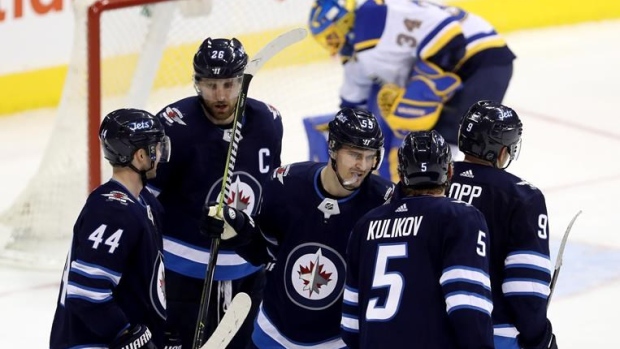 Winnipeg Jets celebrate, The Canadian Press Winnipeg Jets celebrate