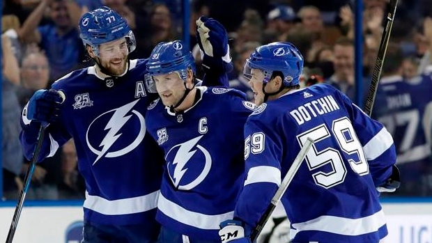 Lightning celebrate, The Canadian Press Lightning celebrate