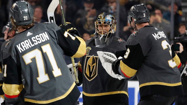 Marc-Andre Fleury, Golden Knights celebrate
