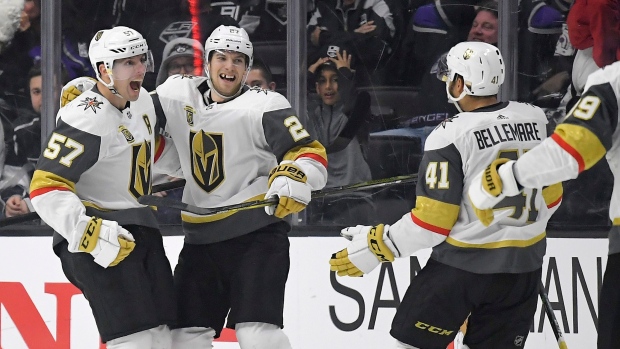 Vegas Golden Knights celebrate goal, The Canadian Press Vegas Golden Knights celebrate goal
