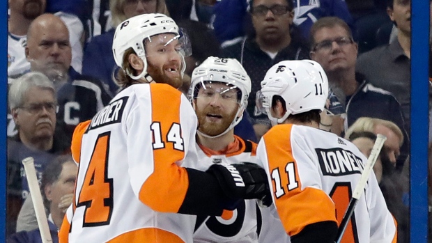 Philadelphia Flyers celebrate goal