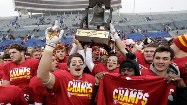 Iowa Cyclones celebrate, The Canadian Press Iowa Cyclones celebrate