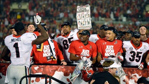 Georgia celebrates, The Canadian Press Georgia celebrates