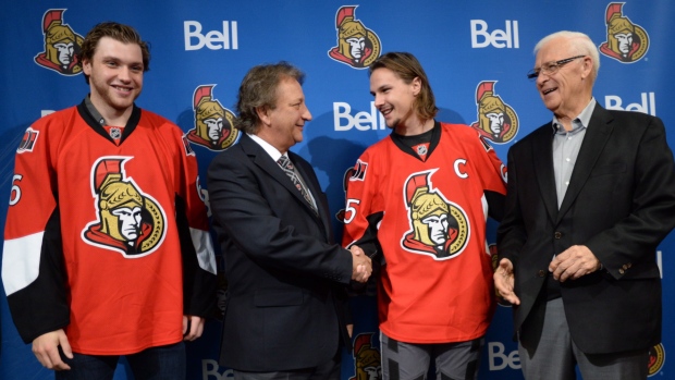 Bobby Ryan, Eugene Melnyk, Erik Karlsson, Bryan Murray, The Canadian Press Bobby Ryan, Eugene Melnyk, Erik Karlsson, Bryan Murray