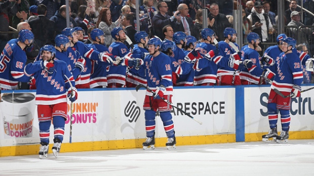 New York Rangers celebrate 