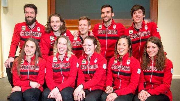 Canada's short-track speedskating team, The Canadian Press Canada's short-track speedskating team