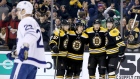 Bruins players celebrate