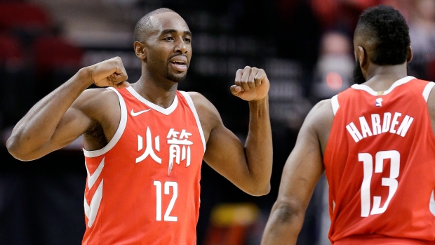 Luc Mbah a Moute and James Harden , The Canadian Press Luc Mbah a Moute and James Harden