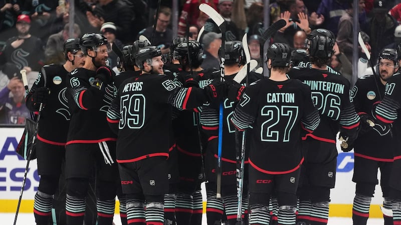 Kraken recover to beat Red Wings in shootout after blowing three-goal lead late
