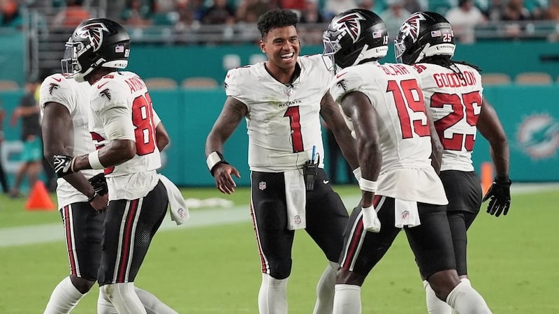 Tagovailoa leads TD drive, loses fumble in Falcons’ preseason win over Dolphins