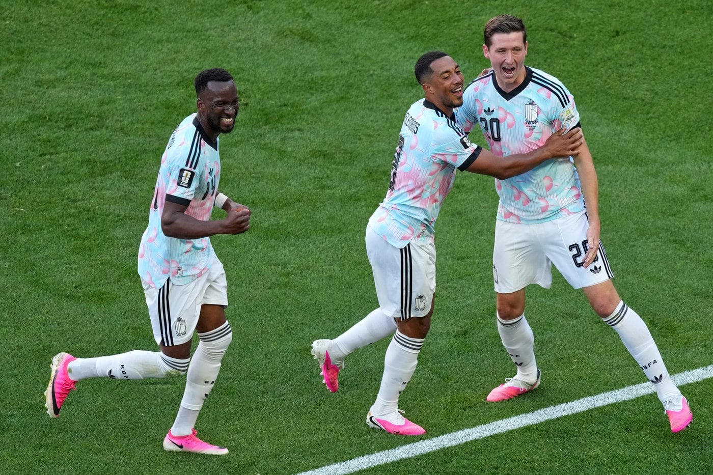 Belgium and United States players during their World Cup round of 16 match