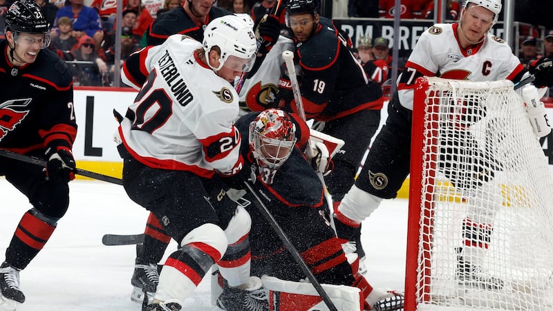 Batherson, Cozens score as Senators, Hurricanes tied after second period of Game 2