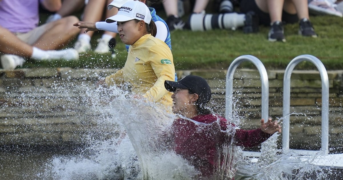 Tradition of jumping into water will continue at Chevron Championship