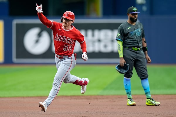 Meckler hits first grand slam to help Angels rout Rays