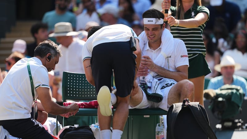 Fritz loses to Zverev in Wimbledon quarterfinals after knee tendinitis flares up