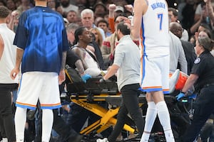Jalen Williams stretchered off